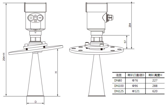 智能雷達(dá)液位計(jì)RD706外形尺寸圖